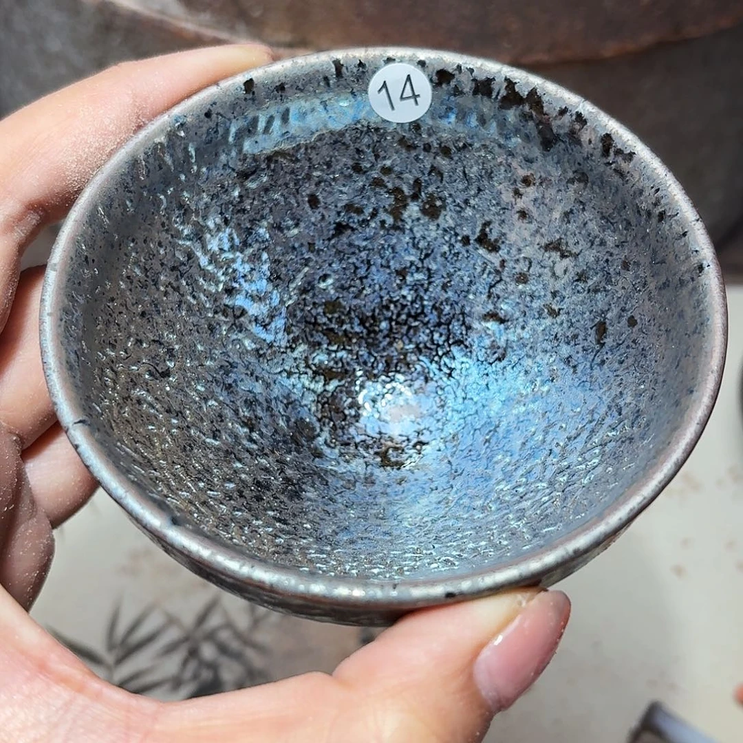 茶盏义兴龙窑建盏14落灰烧