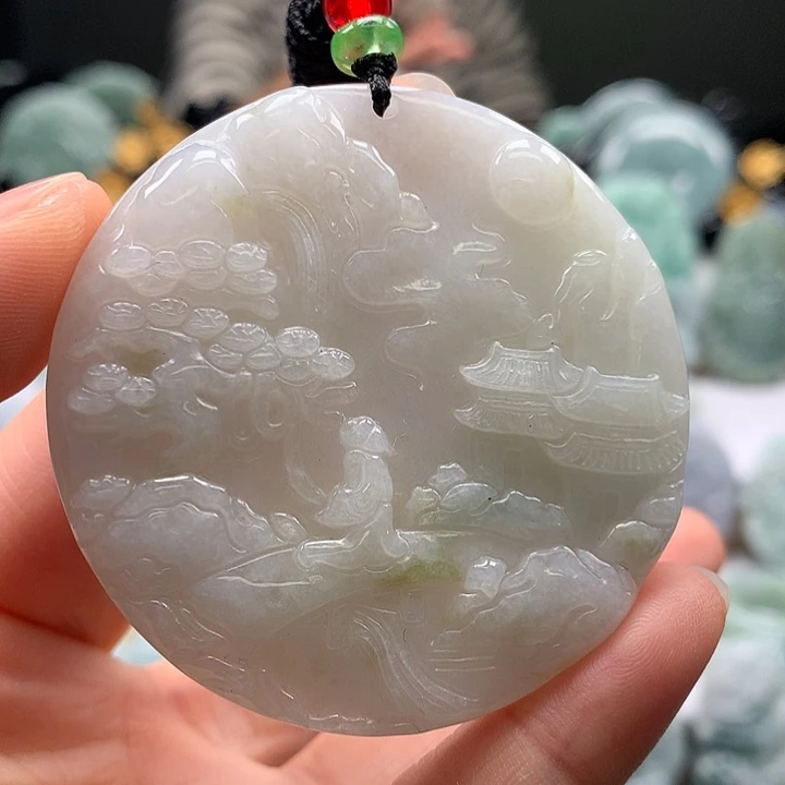 翡翠未镶嵌颈饰山水福利