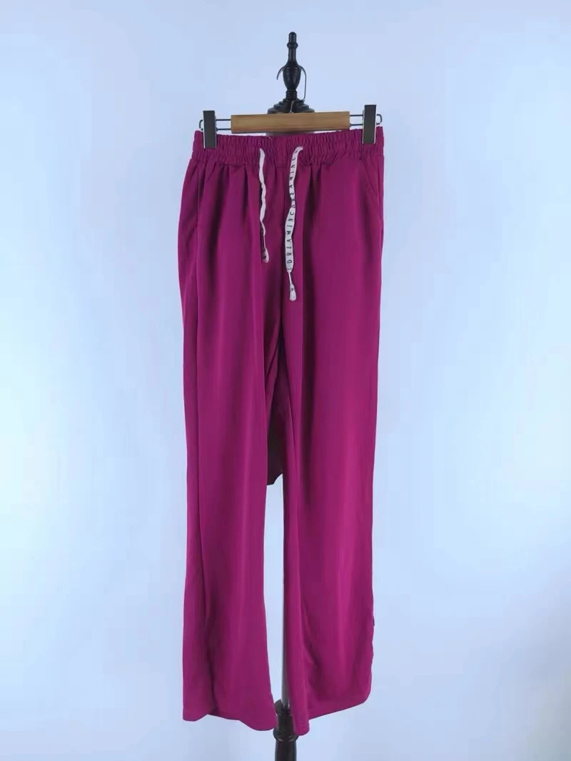 B466大码显瘦高腰休闲百搭夏季薄款宽松阔腿裤