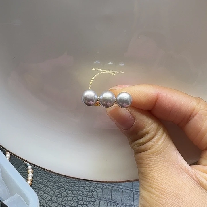 淡水珍珠合金耳饰