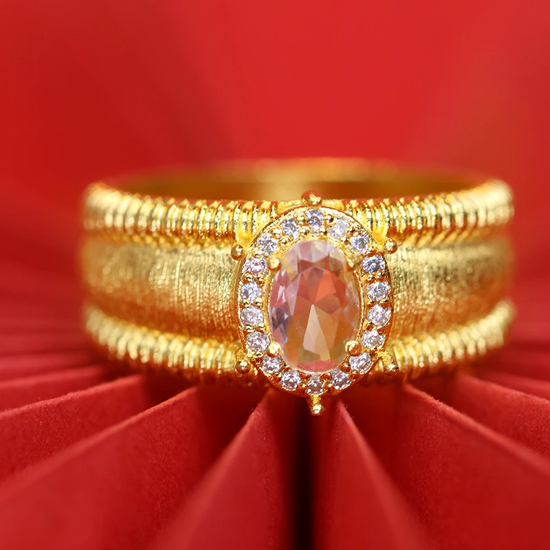 足银锆石戒指 鸽子蛋戒指时尚精致轻奢镶嵌精美气质