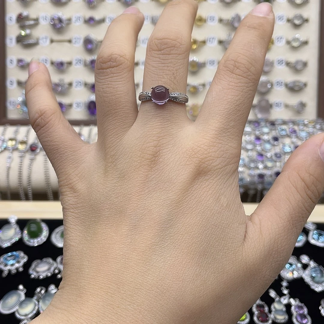 戒指紫晶银S925镶嵌