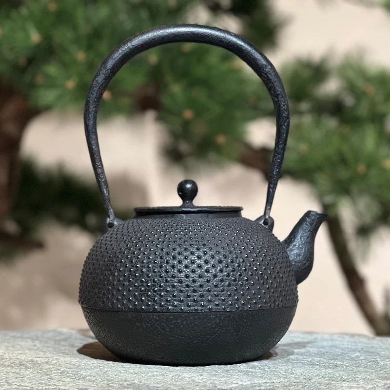 SM-B-37铃木盛久工坊作霰纹平丸型铁壶