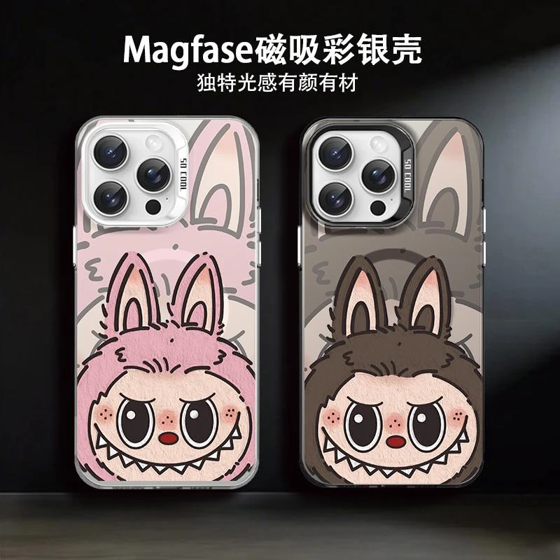 适用个性iPhone16promax高级感拉布布苹果15plus情侣14pro手机壳