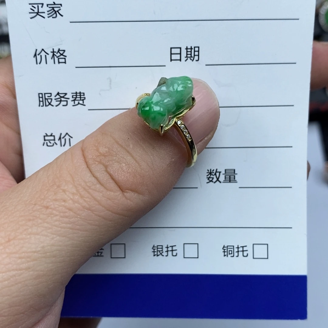 翡翠银S925镶嵌戒指