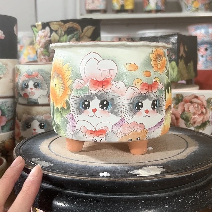 景德镇市昌江区手绘花盆 满38包邮