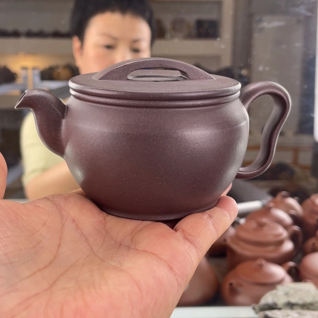 茶壶紫砂大水潭底槽清手磨料耳朵汉瓦200cc