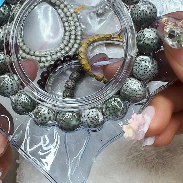 星月菩提手串385尽头卡姿兰绿包白星月菩提12圆单圈