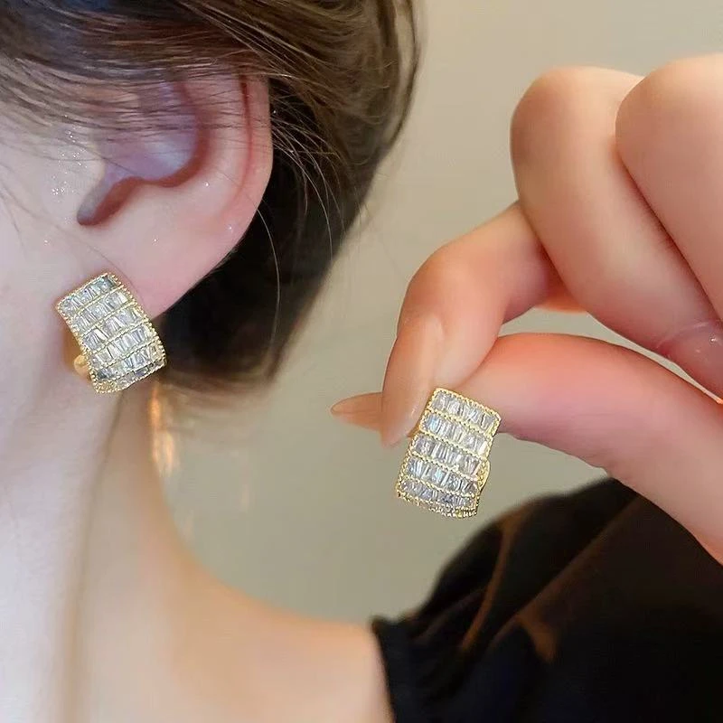 非金属树脂耳饰 WYFS自留小方钻钻耳钉