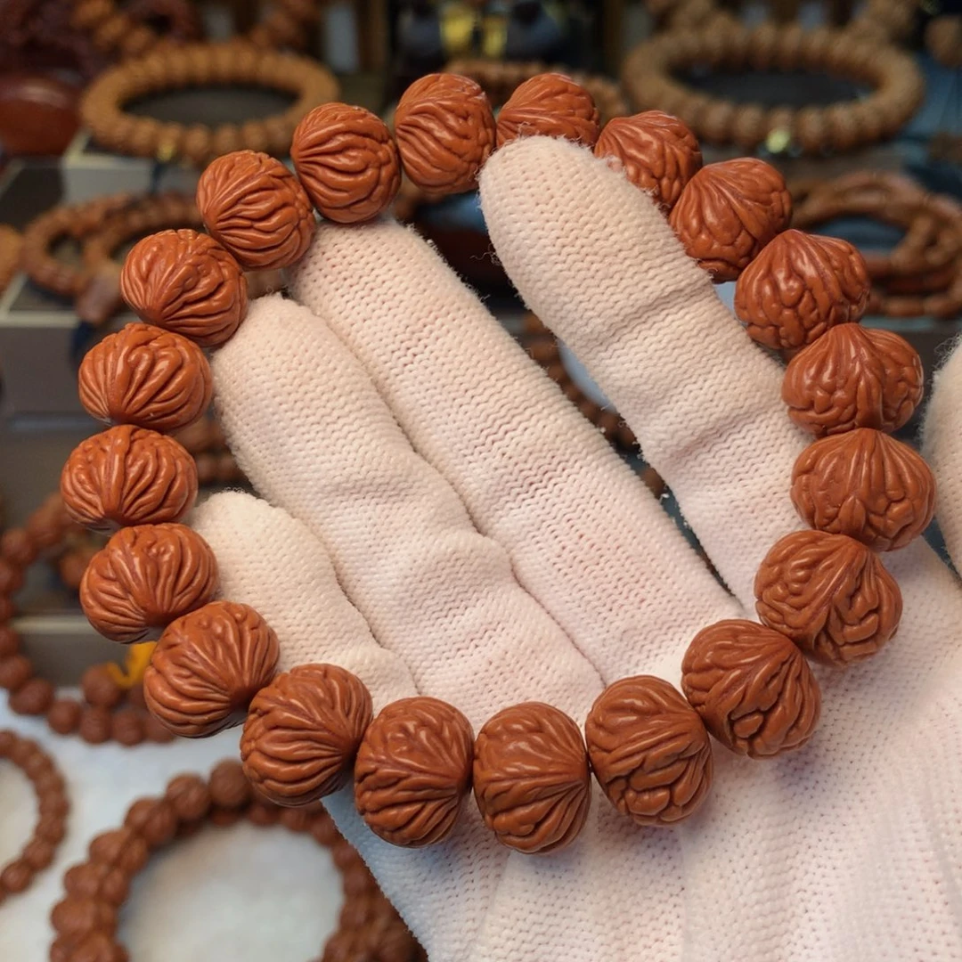 时***间手串桃核秦岭龙纹