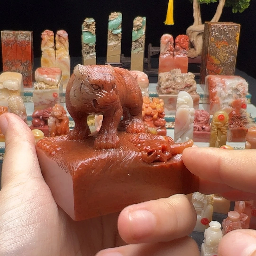 寒***风寿山石印石手工制作