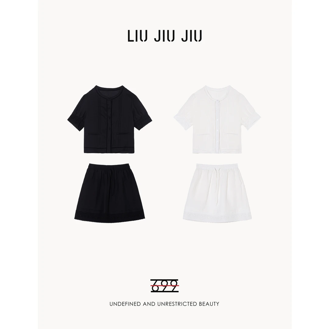 LIUJIUJIU 法式宫廷风拼接立体水溶花雕花两件套TZ2061L