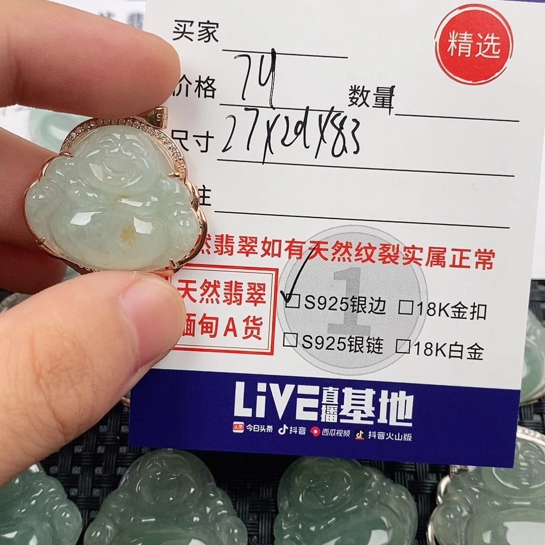 翡翠银S925镶嵌颈饰