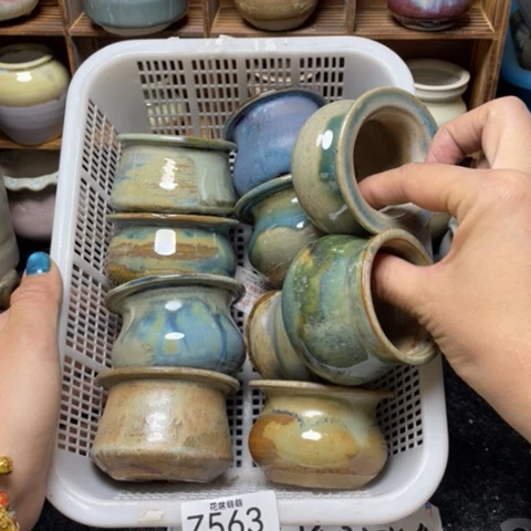 紫砂花盆瑕疵563口径4.5左右