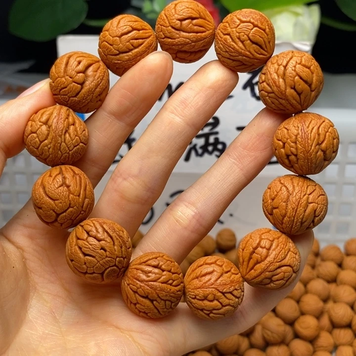 桃核手串19mm左右金丝龙珠单圈