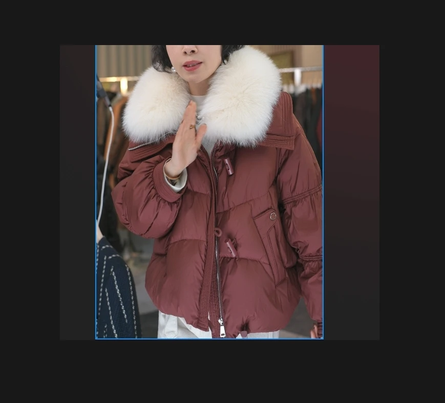LAJIAO TOTO【闭眼入】冬保暖羽绒服收腰狐狸领羽绒外套#24378