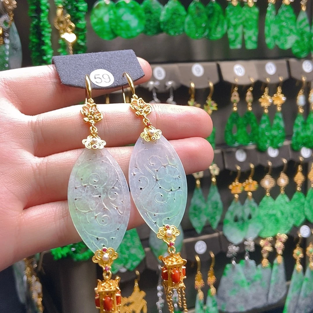 翡翠未镶嵌耳饰翡翠