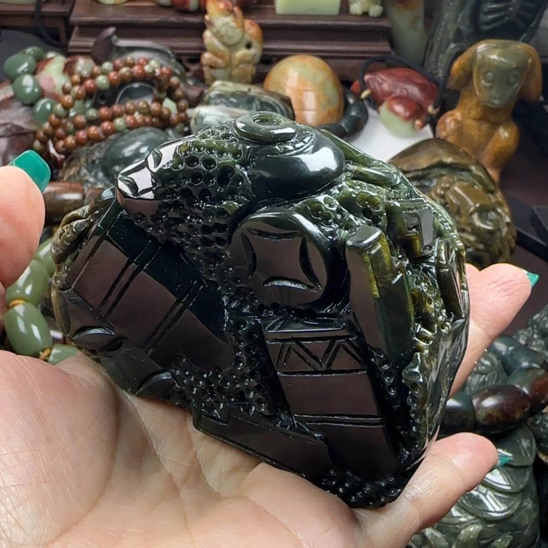 岫岩河磨玉（透闪石质玉）手把未镶嵌