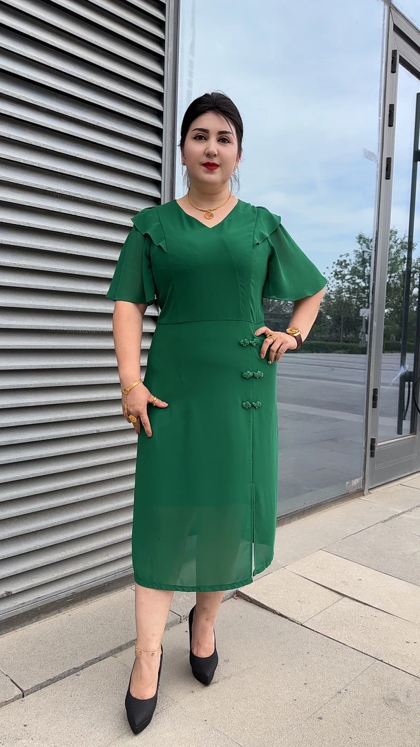 【MeiLiTan】新款时尚连衣裙高贵优雅气质显瘦圆领设计师收腰夏季