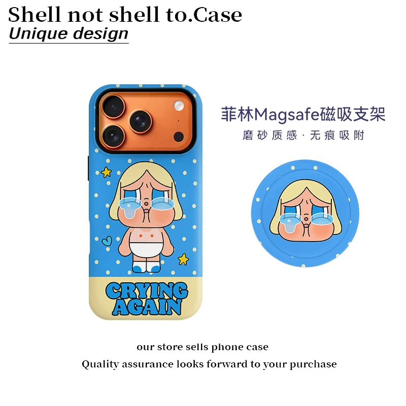 萌宠波点女孩适用苹果17promax手机壳菲林二合一oppo小米vivo华为