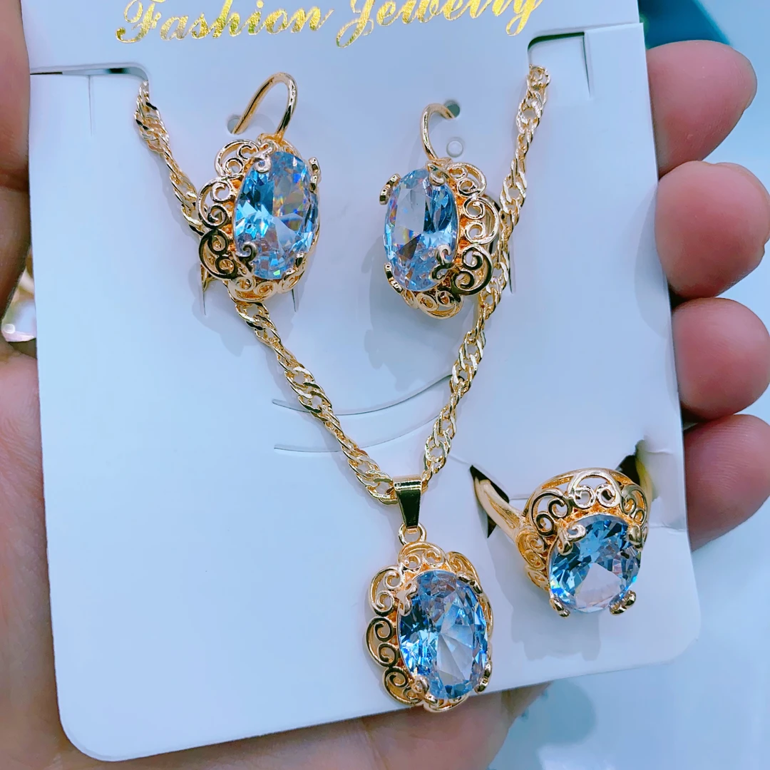 合金玻璃耳饰 白色 三件套 bak qiraylik 396号