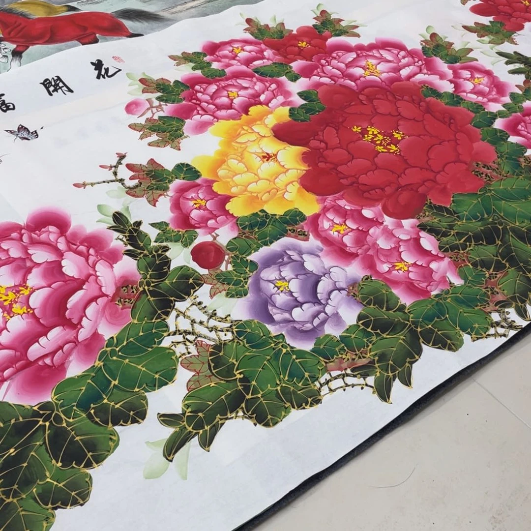 国画金枝玉叶大牡丹