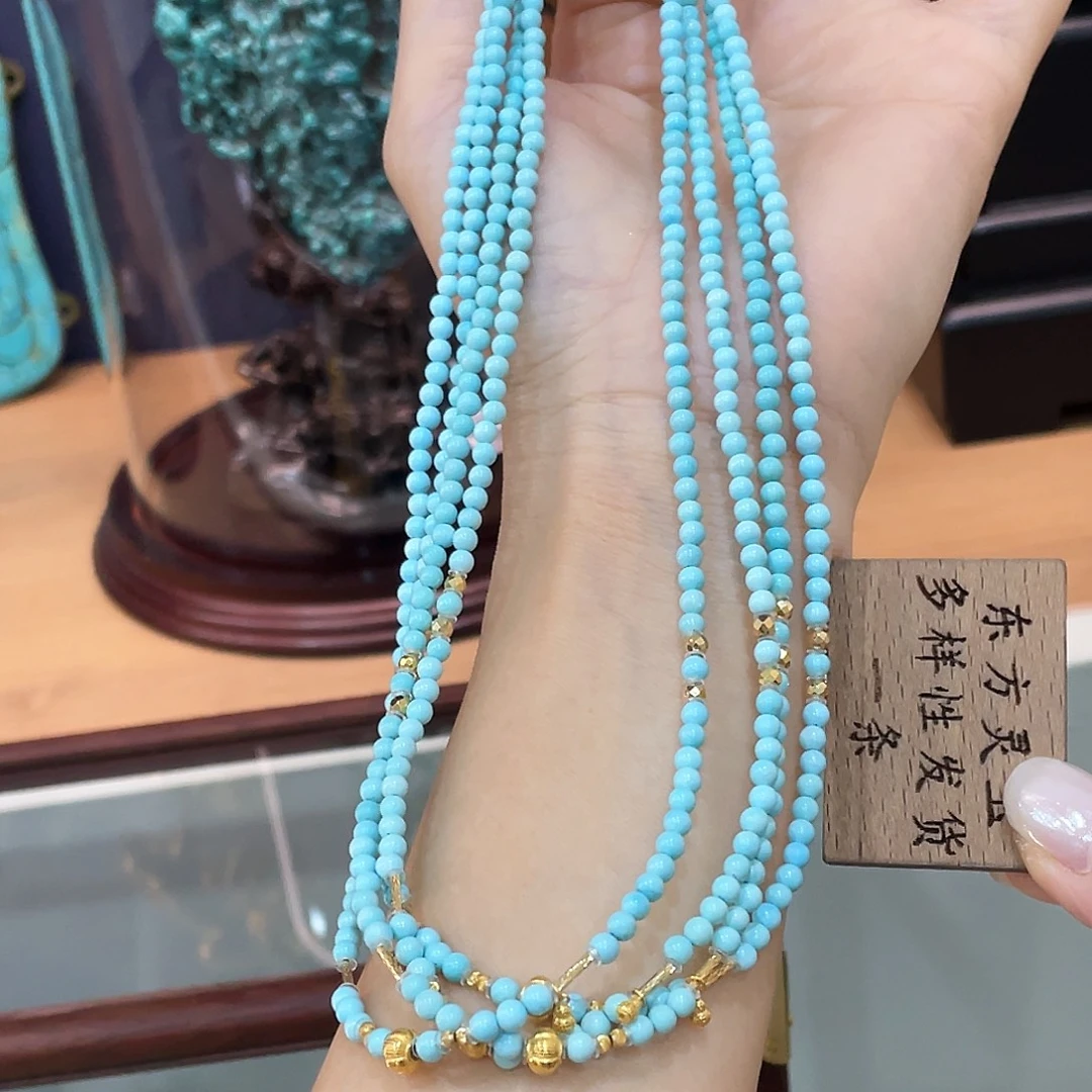 绿松石18K金镶嵌颈饰
