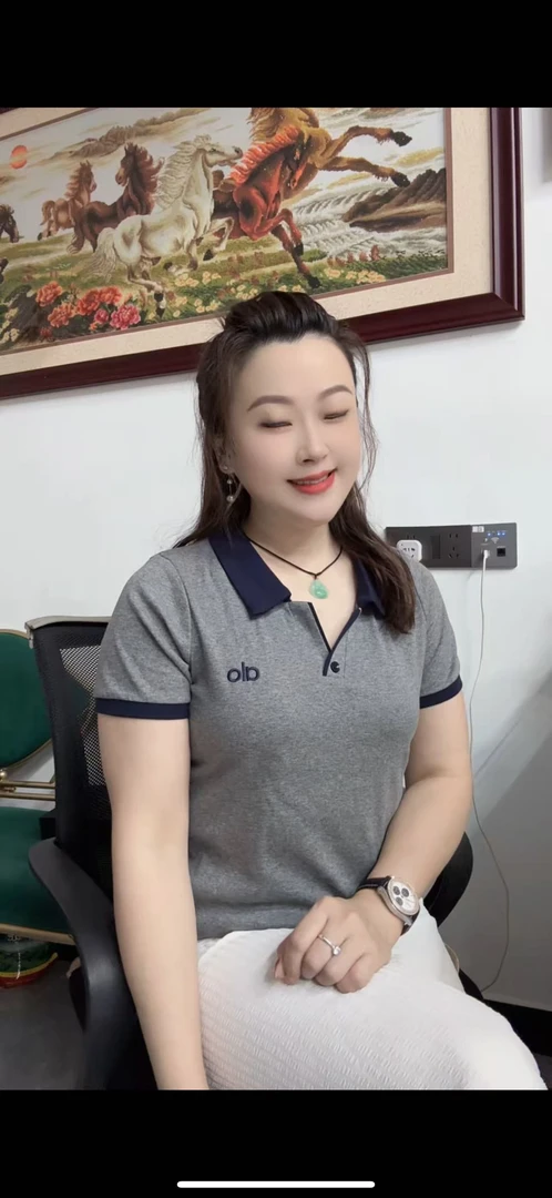 气质娃娃领短袖常规款女士修身T恤纯色条纹流苏染色