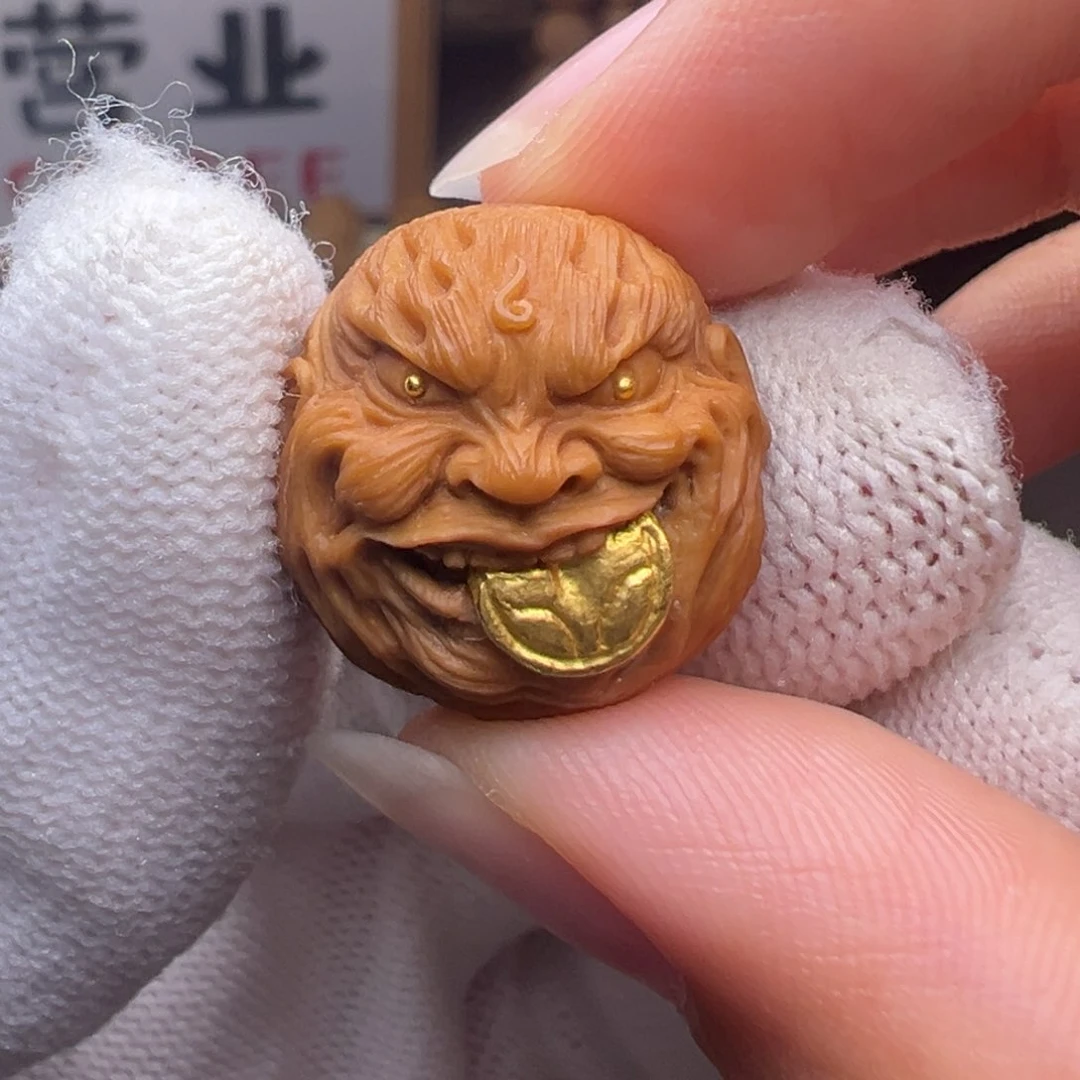 文玩核桃把件精修镶嵌金18➕尺寸全品有正常封口线