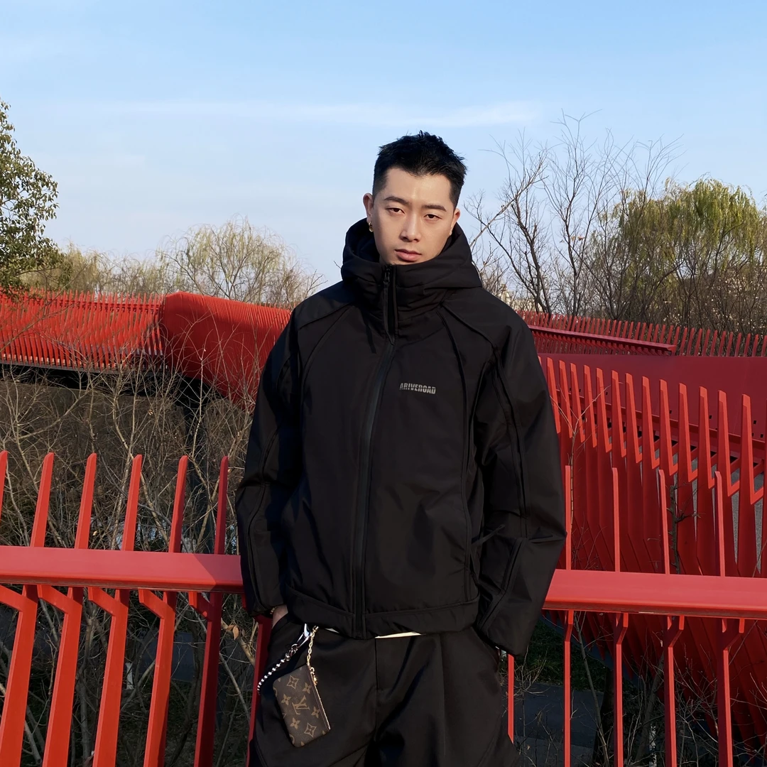 DUIZHI/对质连帽解构字母羽绒服户外休闲保暖运动情侣防风时尚