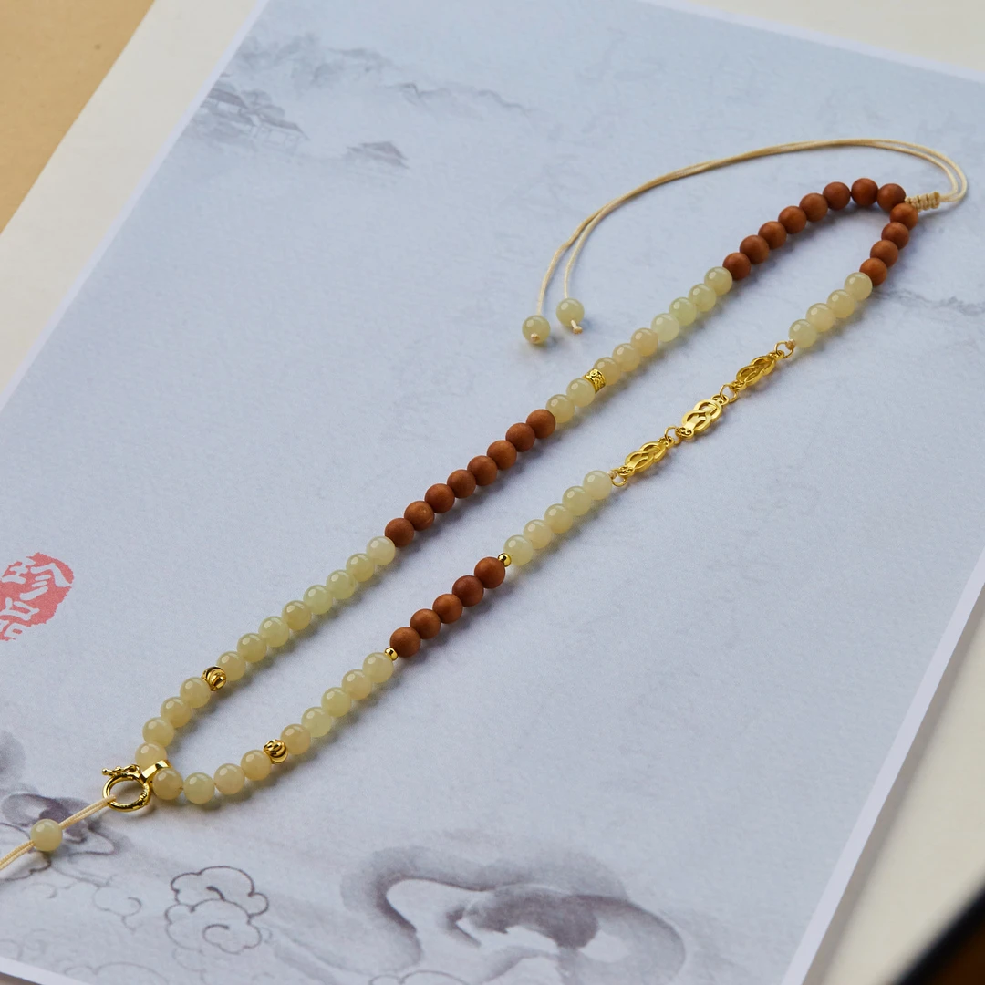 和田玉手工精编项链挂绳新款上架高档毛衣链线编织百搭42