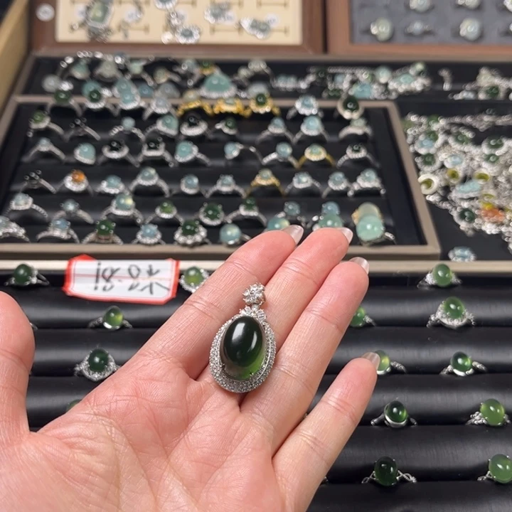 蛇纹石玉银S925镶嵌手链