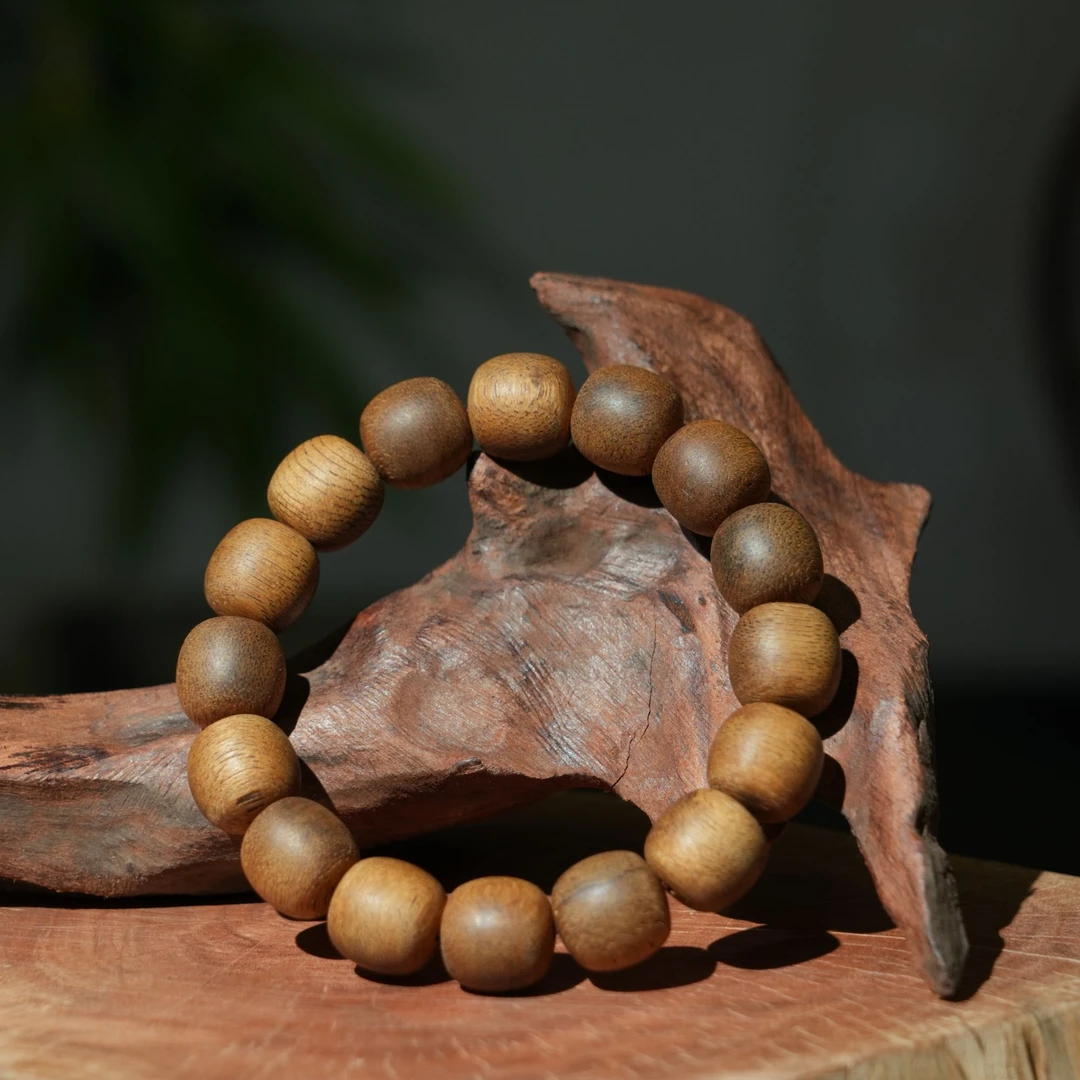 巴布亚沉香土沉风化老料桶珠手串1.3*1.3  14.86g 250621226 A