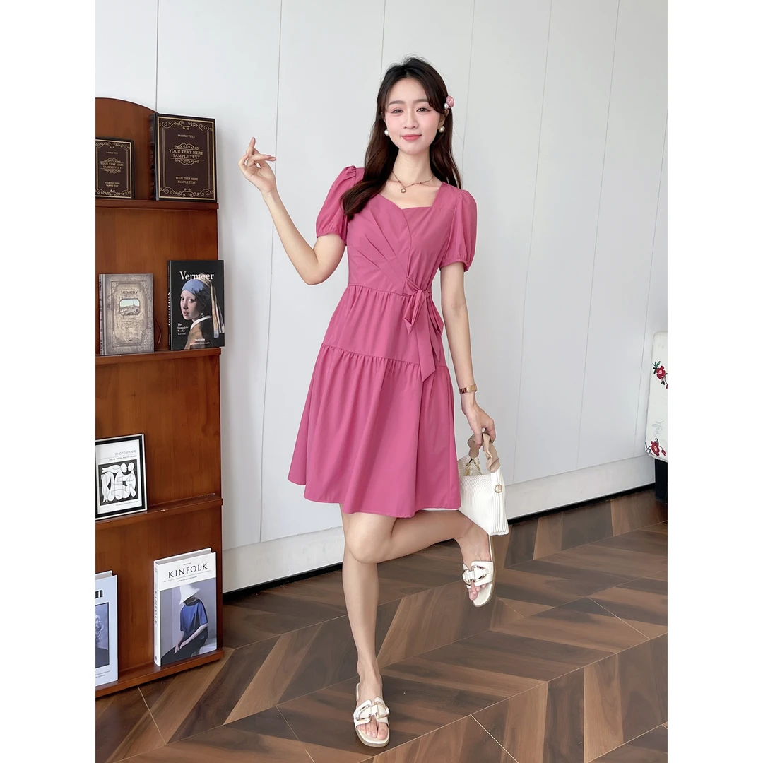 ASY/2025新款莫奈花园风连衣裙【小个子】少女感蝴蝶结短裙