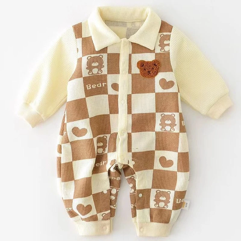 婴儿春秋装衣服超萌可爱宝宝连体哈衣满月百天卡通爬服外出服
