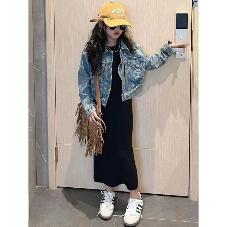 406346《现》韩版儿童男童女童休闲舒适时尚牛仔外套