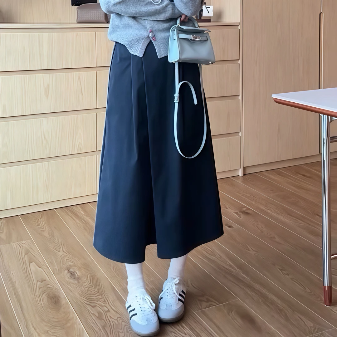 休闲百搭半身裙女2025年春季新款大码女装胖妹妹mm显瘦宽松中长裙