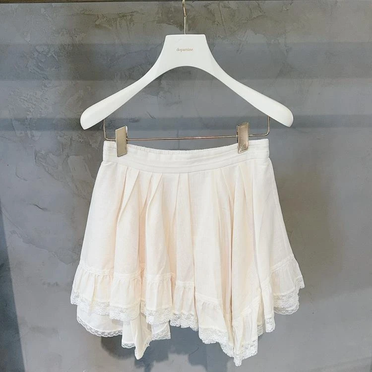 Seriase2025夏不对称蕾丝拼接短款半身裙女1099dopdop买手店