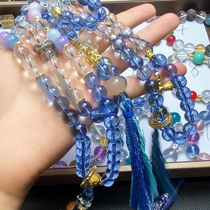 非金属双A白色手串大气