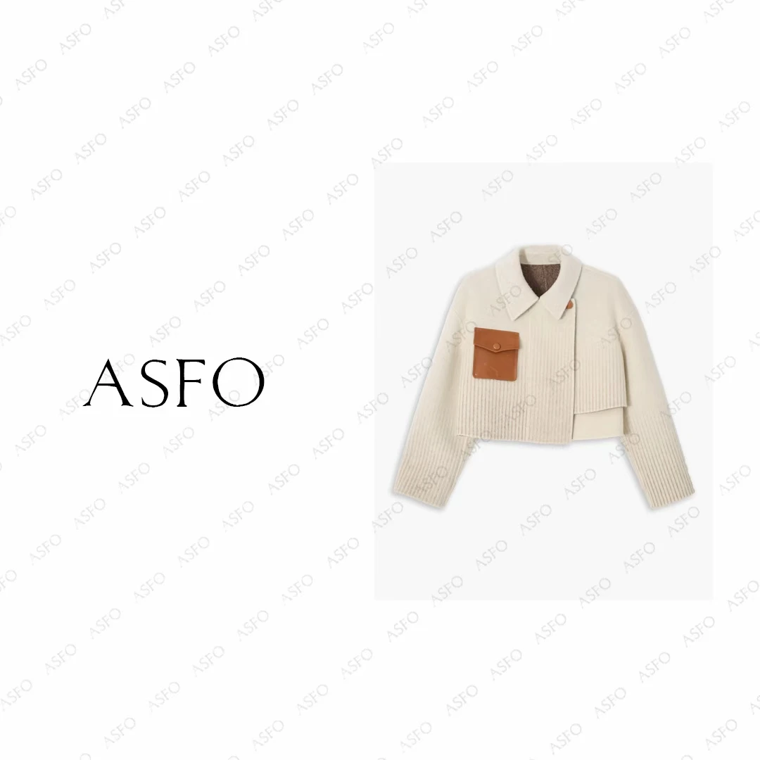 【AS回忆杀】25新定制高级简约真皮口袋双面呢外套AS25QMNWT00532