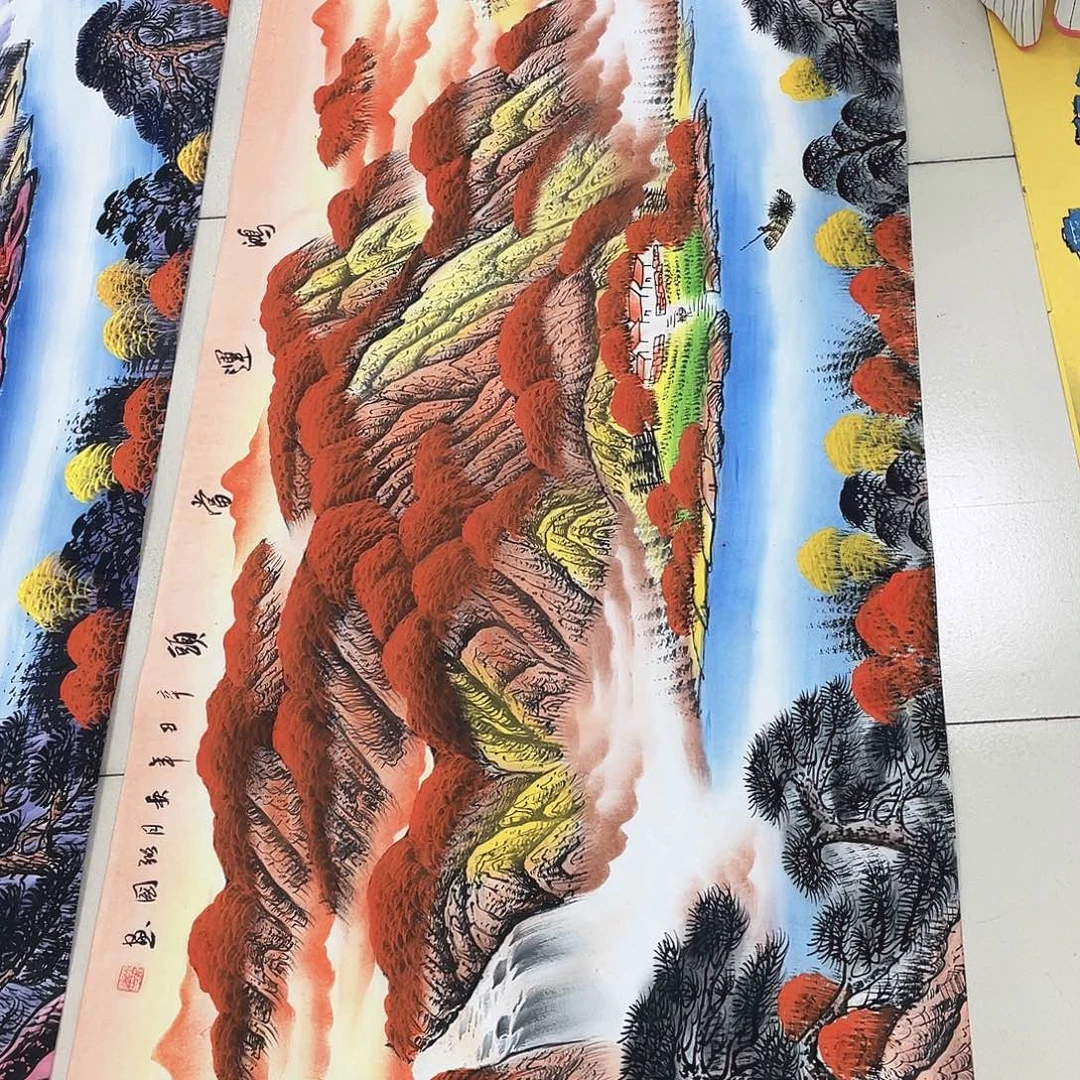 国画纯手绘山水花鸟
