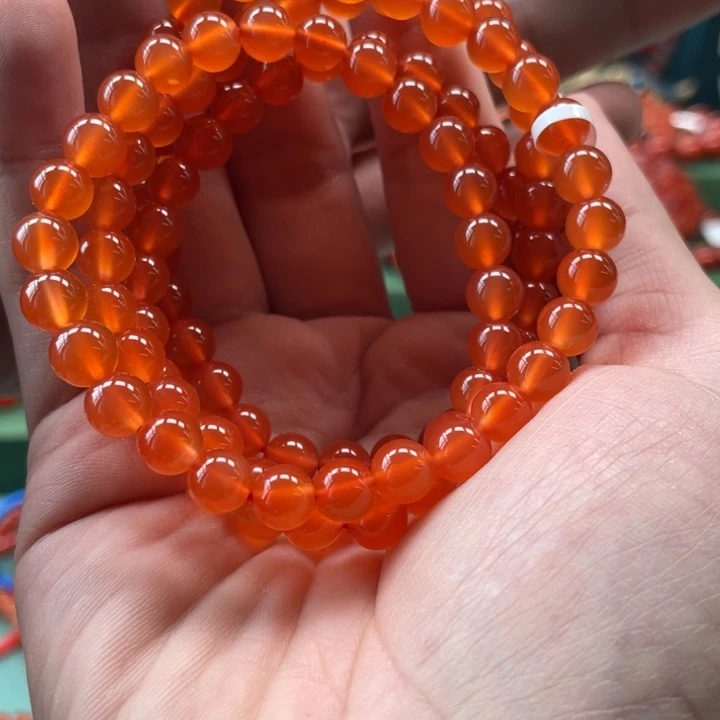 南红玛瑙冷水河7.1m冰橘红未镶嵌