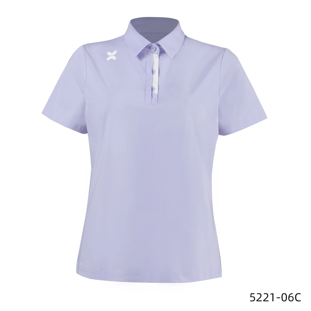 向尚运动女式POLO衫短袖，浅蓝7152,浅紫7153,米白7151