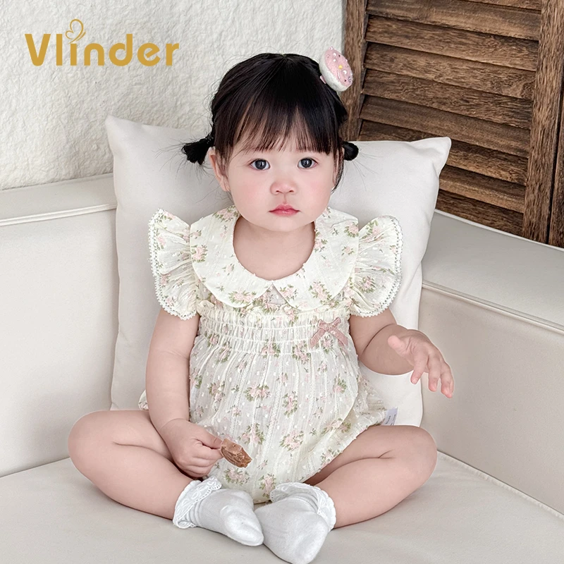 婴儿衣服夏季薄款女宝宝纯棉a类包屁衣小公主洋气婴儿夏款哈衣