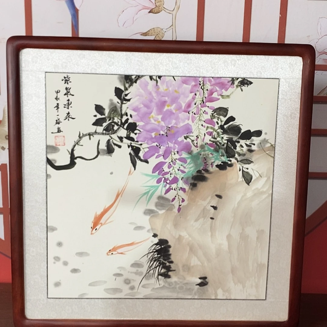 国画带框尺寸63✖️63带框包邮