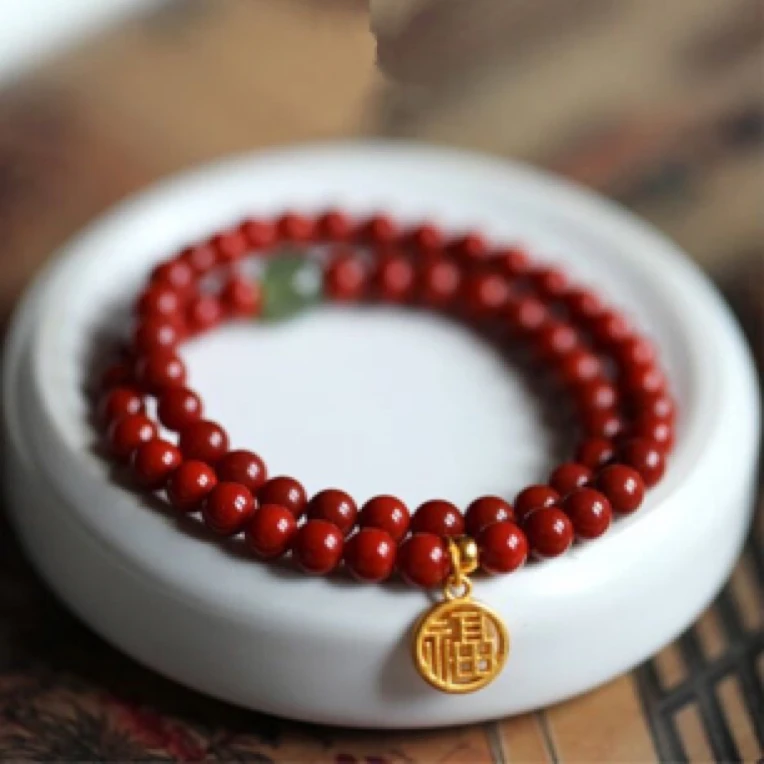 保真本命年气质简约珍珠手串原矿紫金砂帝王砂细手链KK003