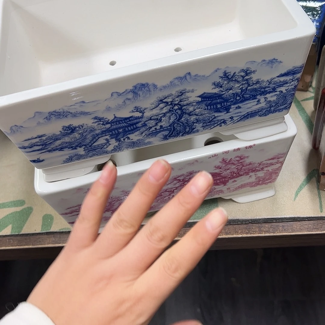 用***3紫砂花盆910号瑕疵2个边不直处理介意勿拍