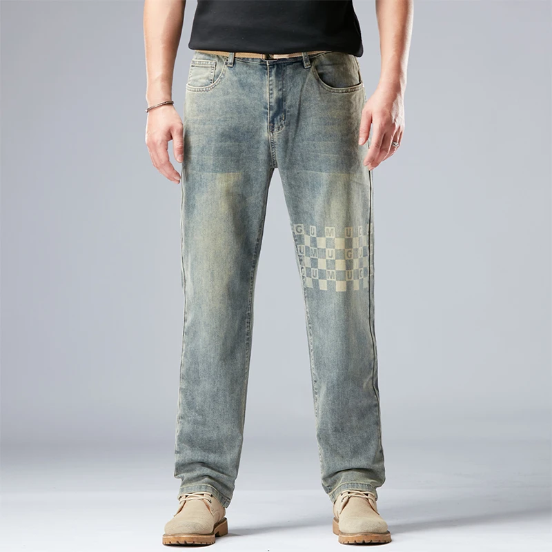 夏季潮流薄款超柔时尚修身弹力直筒牛仔裤春夏新款P410