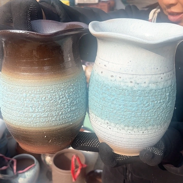 红陶泡泡两个色口径15高度20