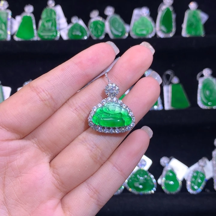 【闪购商品】颈饰银S925镶嵌翡翠天然翡翠